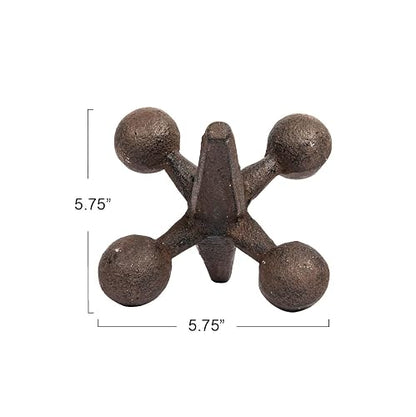 Creative Co-op CG4322 Retro Decorative Cast Iron Jack, Rust