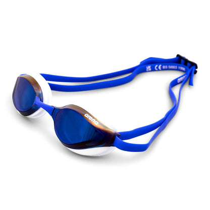 Arena Python Goggles de Natación de Competencia con Espejo - python mirror - Blue Mirror-White