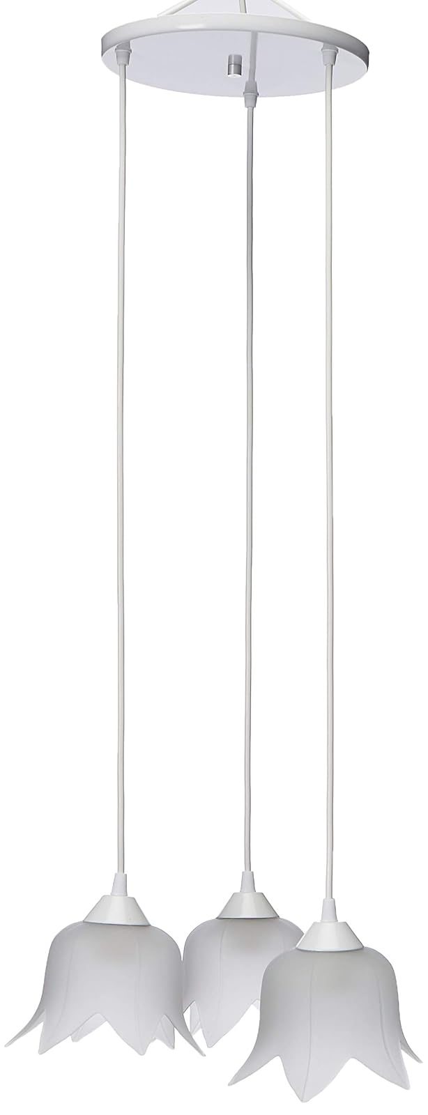 MAXXI MX-CL6613/B Candil Decorativo Techo, Vidrio Mate Flor, E26, 3 Piezas