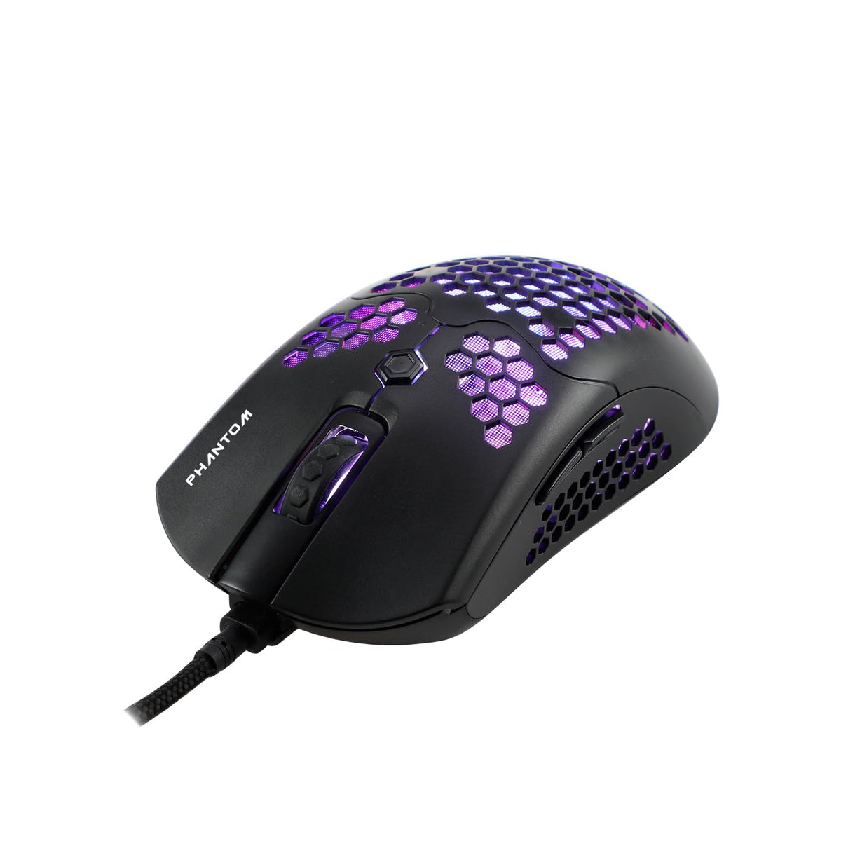Gaming Naceb Mouse Gamer Phantom NA-0954 RGB con Cable USB - Mouse dpi Ajustable hasta 10000 para PC Gaming con 6 Botones Programables - Negro