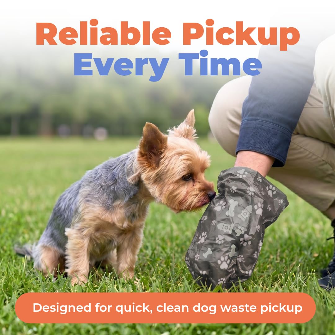 Best Pet Supplies Bolsas para excrementos de perro, resistentes a desgarros, con tecnología de plástico de vida controlada d2w, paquete de 150, gris (GR-150T)