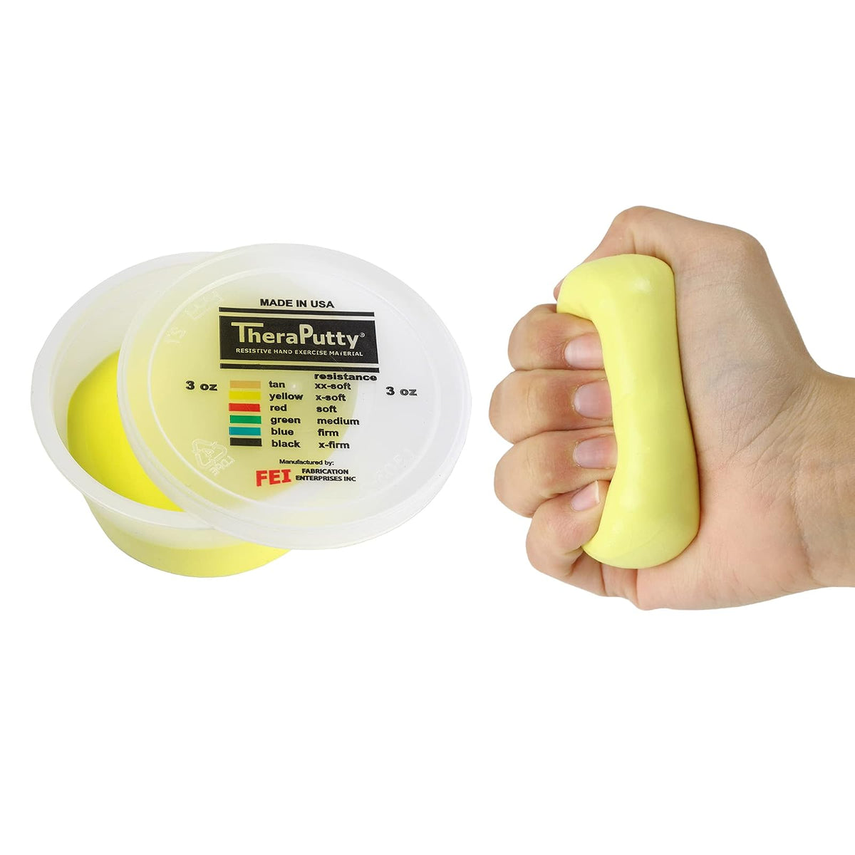 CanDo Theraputty Masilla Terapéutica Antimicrobiana para Manos - 3 oz - Amarillo