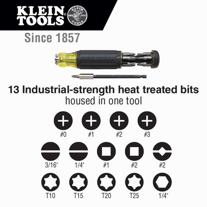 Klein Tools 80083 Kit de destornillador de impacto con juego de llaves de impacto SAE 7 en 1 y destornillador de longitud ajustable de múltiples puntas 14 en 1, 2 piezas