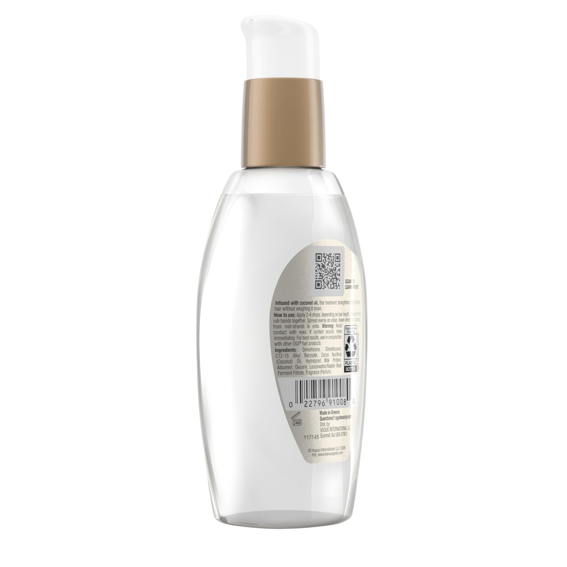 OGX, Serum Capilar Nutritivo de Leche de Coco, 118 ml