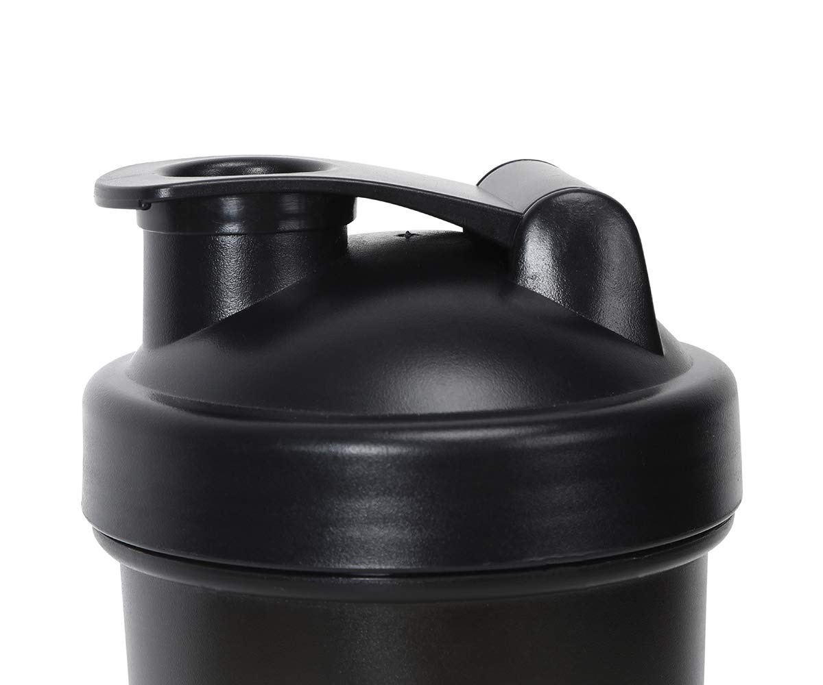 PUMA Botella Shaker, Termo Deportivo con Mezclador de Metal para Proteínas Boquilla Mediana Antiderrame con Área Rugosa para mejor Agarre Color Negro con Secciones Transparentes