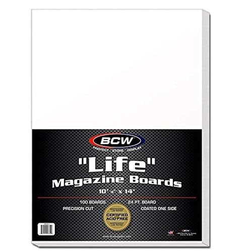 BCW Life - Tableros de respaldo para revistas (10 7/8 x 14 pulgadas), 1 paquete (100 en total) | Sulfato sólido de 24 puntos, láminas protectoras de revestimiento de carbonato de calcio,