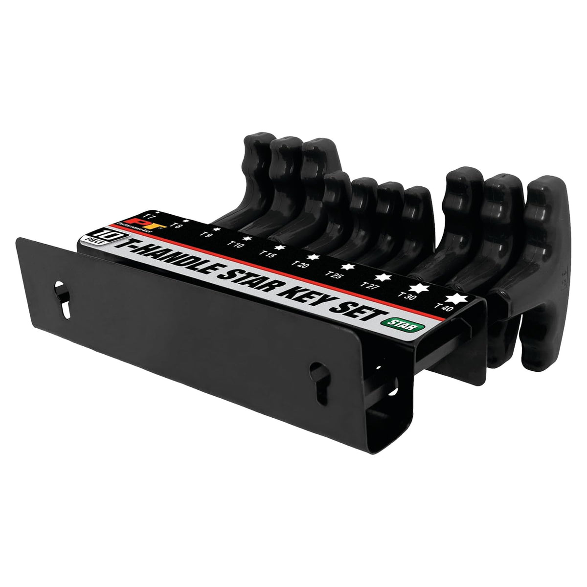 Wilmar Performance Tool W80276 Juego de estrella con mango en T, 10 piezas | Juego de conductores de automóviles hecho de aleación de acero. Cómodo agarre de plástico. Incluye bandeja de almacenamiento