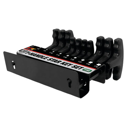 Wilmar Performance Tool W80276 Juego de estrella con mango en T, 10 piezas | Juego de conductores de automóviles hecho de aleación de acero. Cómodo agarre de plástico. Incluye bandeja de almacenamiento