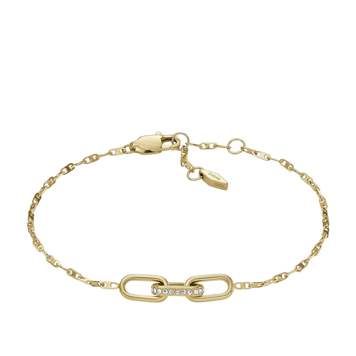 Pulsera Fossil Heritage JF04525710 de acero inoxidable de color dorado para dama