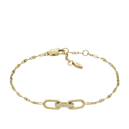 Pulsera Fossil Heritage JF04525710 de acero inoxidable de color dorado para dama