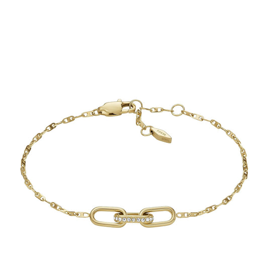 Pulsera Fossil Heritage JF04525710 de acero inoxidable de color dorado para dama