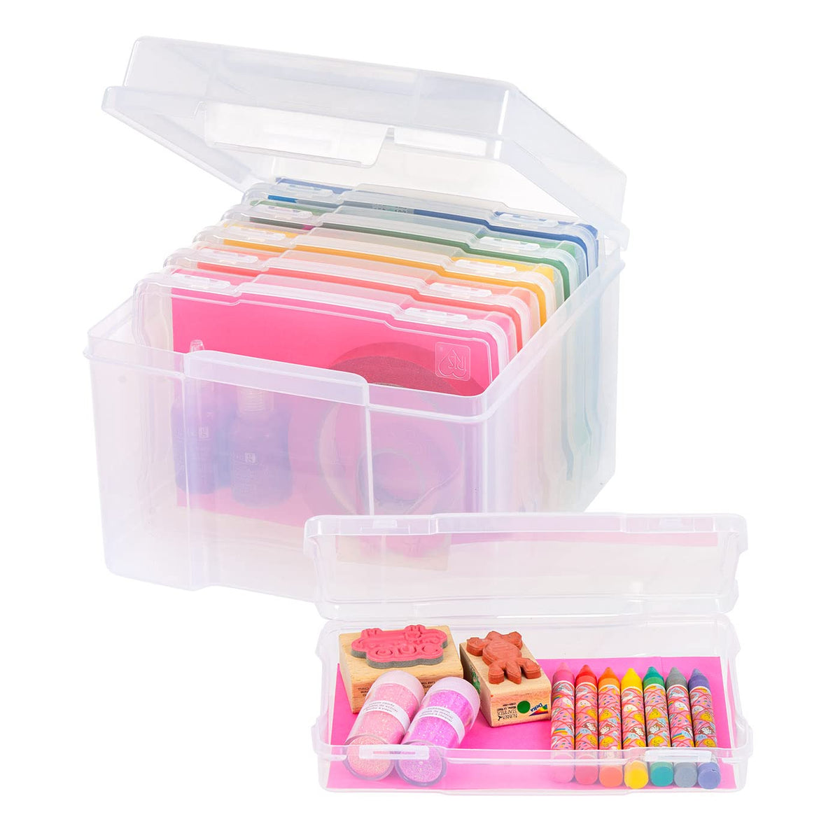 IRIS USA Estuches Organizadores para Scrapbooking, Transparentes - Clear - Small