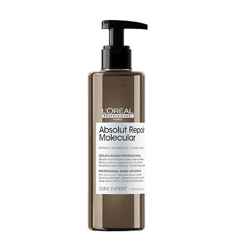 L'Oréal Professionnel Absolut Repair Molecular Tratamiento | Para cabello muy dañado a nivel molecular. Sérum con enjuague que reconstruye la fibra tras el shampoo.