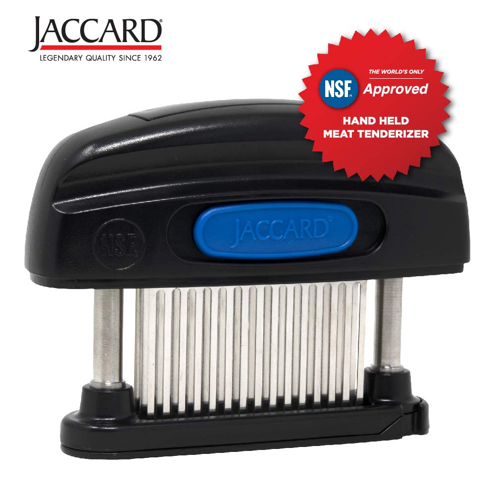 Jaccard Ablandador de carne de 45 hojas, simplemente mejor ablandador de carne, columnas de acero inoxidable/cartucho extraíble, aprobado por NSF, negro
