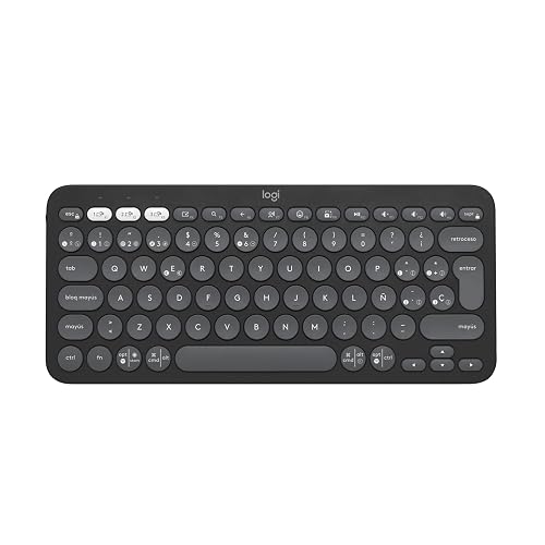Logitech Pebble Keys 2 K380s, Teclado Bluetooth multidispositivo, accesos directos, estilizado y Portable, Easy-Switch, Windows, macOS, iPadOS, Android, ChromeOS - Grafito