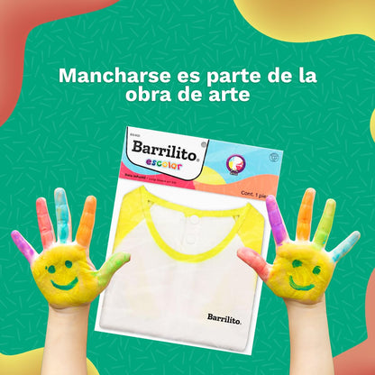 Barrilito BN40I Bata Infantil con Orillas Reforzadas para Uso Escolar