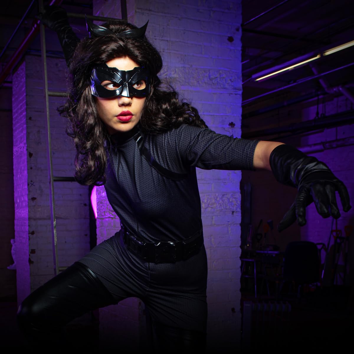 Secret Wishes - Catwoman para adultos de Batman Dark Knight Rises, color negro, tamaño mediano