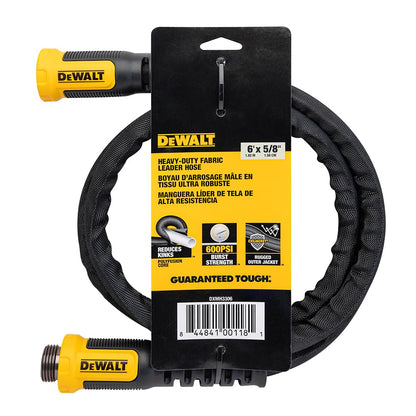 DEWALT DXMH3306 - Manguera de jardín de tela de grado profesional resistente de 6 pies x 5/8 pulgadas