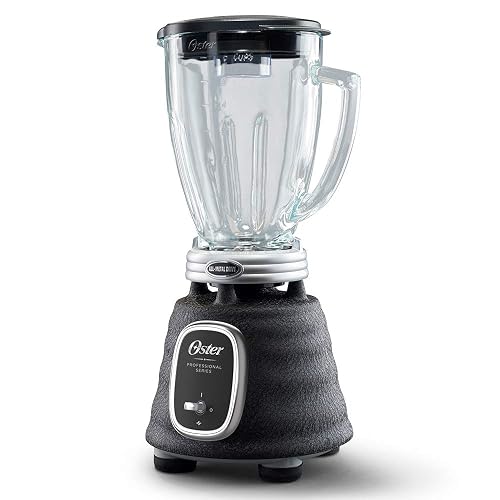 Oster Licuadora Clásica 1000 W 3 Velocidades con Vaso de Vidrio | Prepara sopas y recetas frías, cuchilla trituradora de hielo, acople metálico y motor reversible, palanca, BLSTBESTE-013