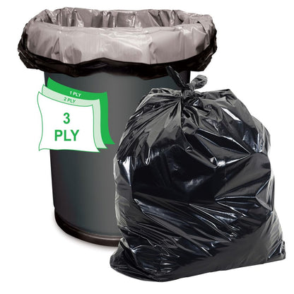 Aluf Plastics 26 galones para Slim Jim 1.25 mil (eq) bolsas de basura resistentes negras – 29 x 44 pulgadas – Paquete de 200 – para construcción, industrial, exterior y comercial