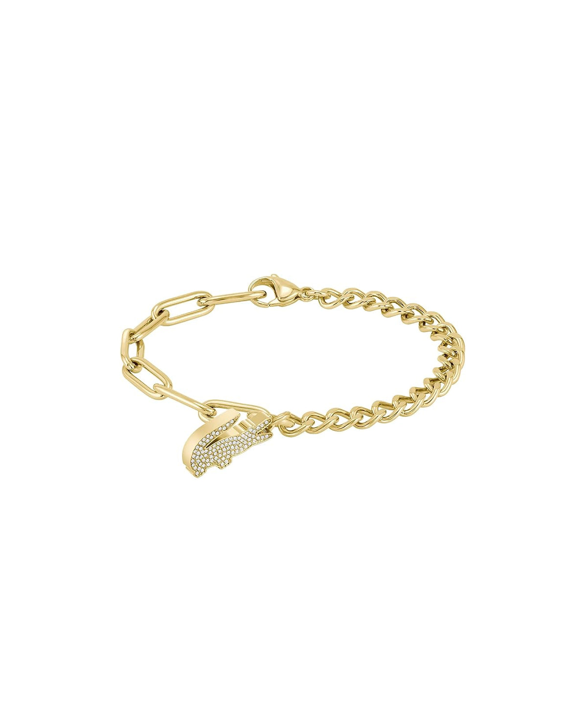 Lacoste - Pulsera de cadena de cocodrilo para mujer, joyería de acero inoxidable, ajustable, colección elegante, accesorio de moda, regalo para ella
