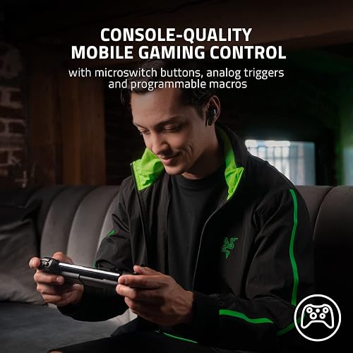Razer Kishi V2 Controlador de Juegos Móviles para Android: Controles de Calidad de Consola - Ajuste Universal con Puente Extensible - Transmite Juegos de PC, Xbox, PlayStation