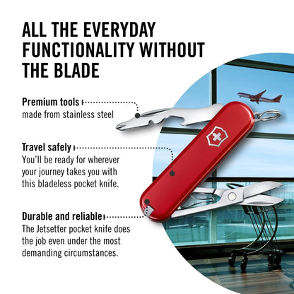 Victorinox Navaja Jetseller, 7 Usos, Roja | Navaja suiza, báscula duradera, EDC compacta, viajes y actividades al aire libre