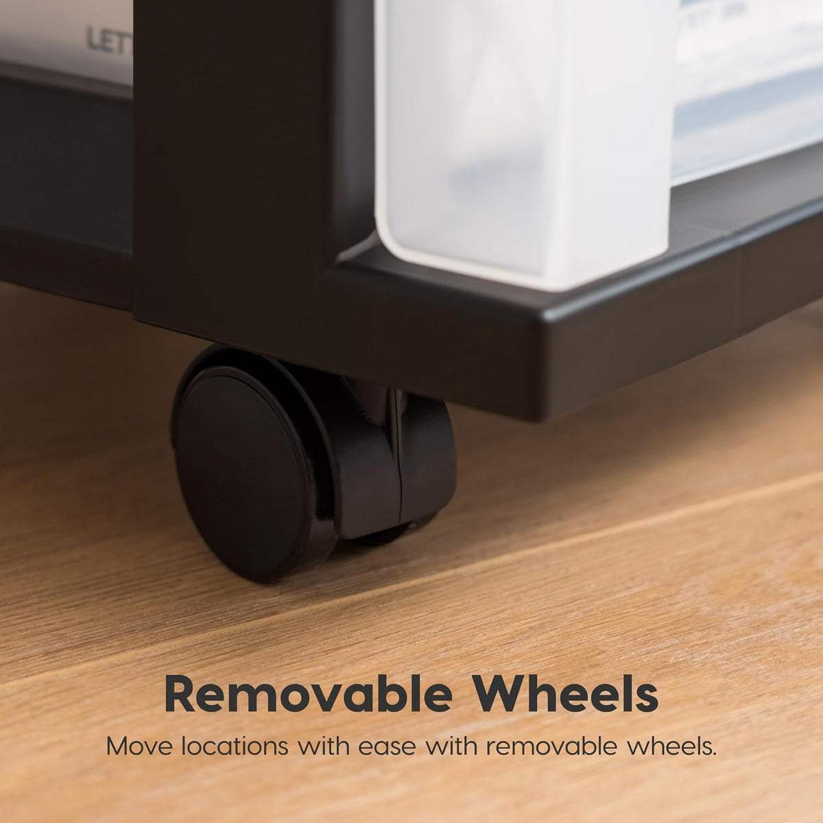 IRIS USA Carrito Organizador con Ruedas de 3 Cajones, Negro/Transparente | Organiza manualidades, artículos de oficina, salón y accesorios con cajones de fácil acceso para uso diario