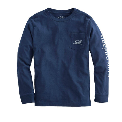 Vineyard Vines Playera de Manga Larga clásico con Bolsillo de Ballena CamisetaUnisex niño