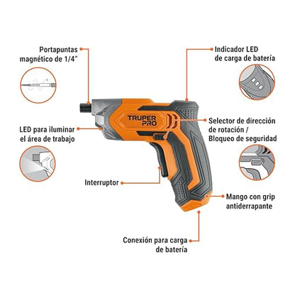 Truper DESI-36, Destornillador inalámbrico 3.6 V