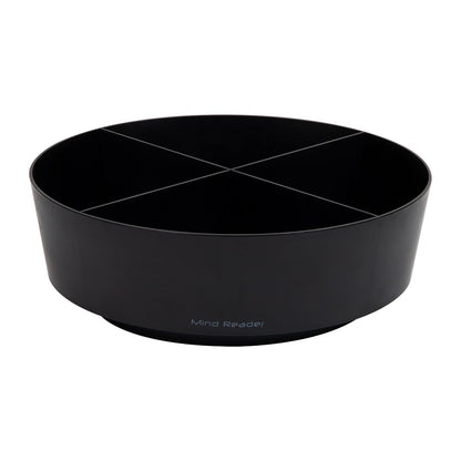 Betesh Mind Reader Snack Carousel, Countertop Organizer, Snack Tray, Condiment Holder, Breakroom, Kitchen, 12" L x 12" W x 4" H, Black