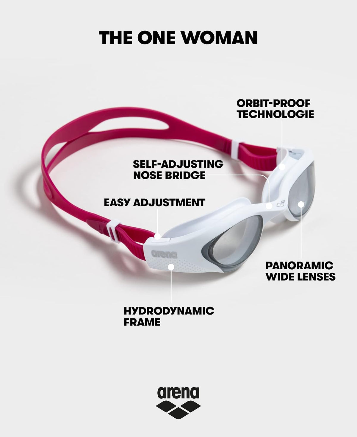 Arena The One - anteojos de natación para Nadadores y triatletas, Ajuste Universal, tecnología a Prueba de órbitas, Tratamiento antivaho