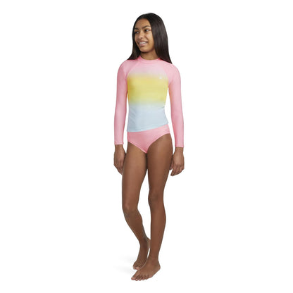 Hurley Long Sleeve Rash Guard 2-Piece Swimsuit Juego de protección de Sarpullido Niñas