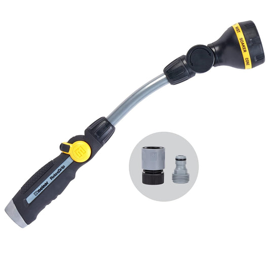 Melnor 65173AMZ RelaxGrip - Varita pivotante de 40,6 cm, metal, negro, amarillo
