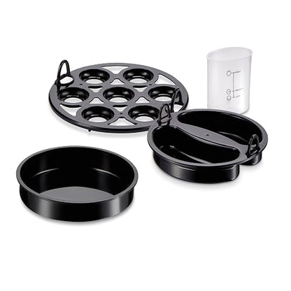 Hamilton Beach - Olla de huevos eléctrica 3 en 1 para huevos duros, huevos furtivos, tortillas y vaporizador de verduras, capacidad para 7, color negro (25507)