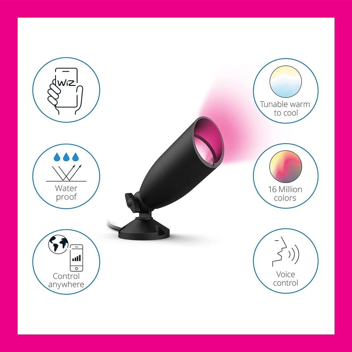 WiZ extensión reflector inteligente 25 watts para exteriores compatible con WiFi y Alexa