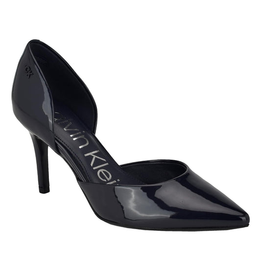 Calvin Klein Gloria Zapatilla de Tacón para Mujer - 24.5 cm - Dark Blue Patent 401