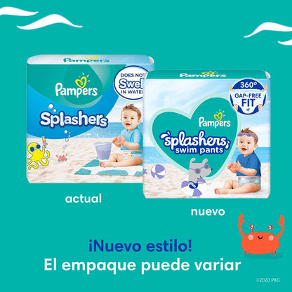 PAMPERS Splashers Pañales de Natación Talla S, 12 Unidades, Bebé 6 a 12 Kg