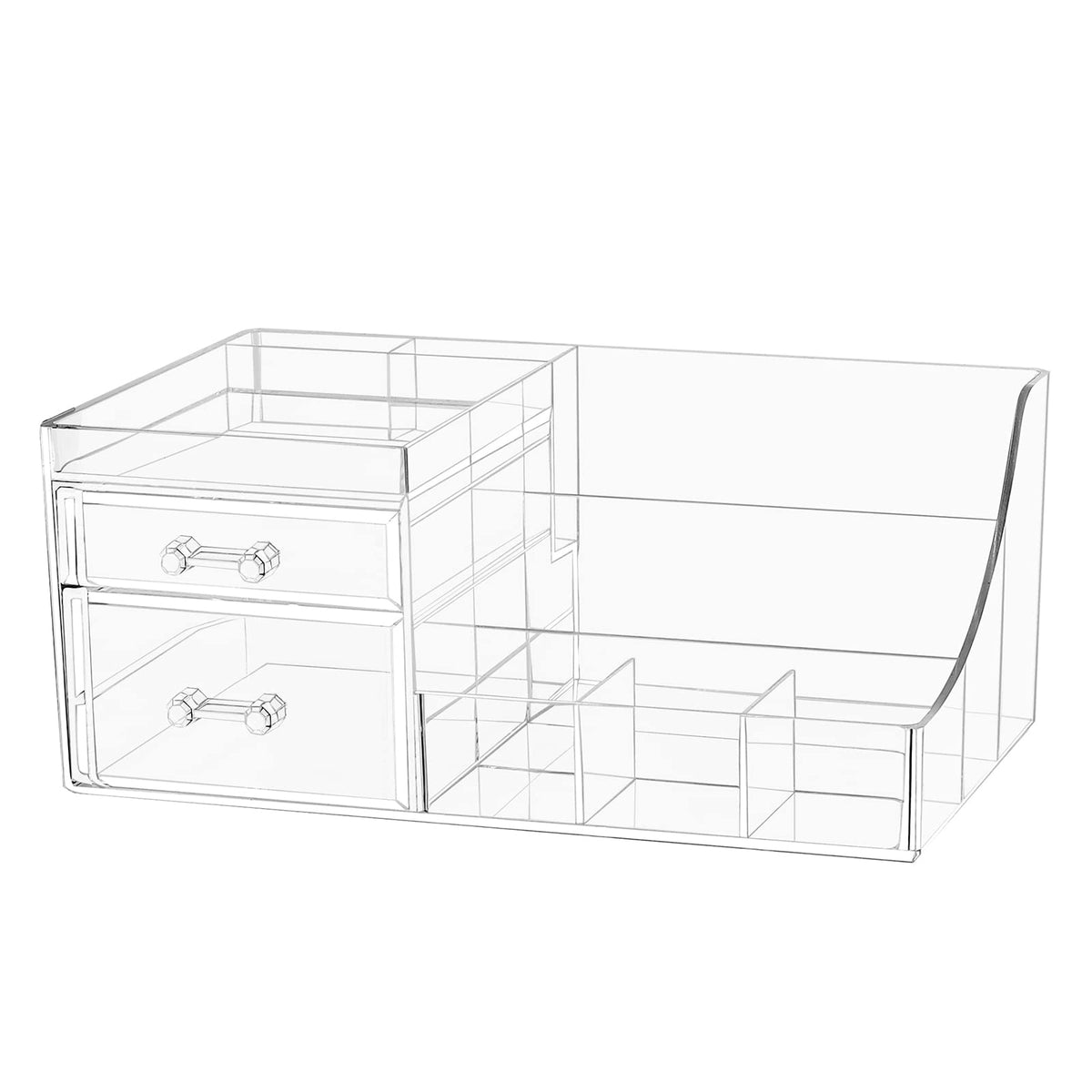 Cq Acrylic Organizador de Maquillaje Transparente 2 Cajones