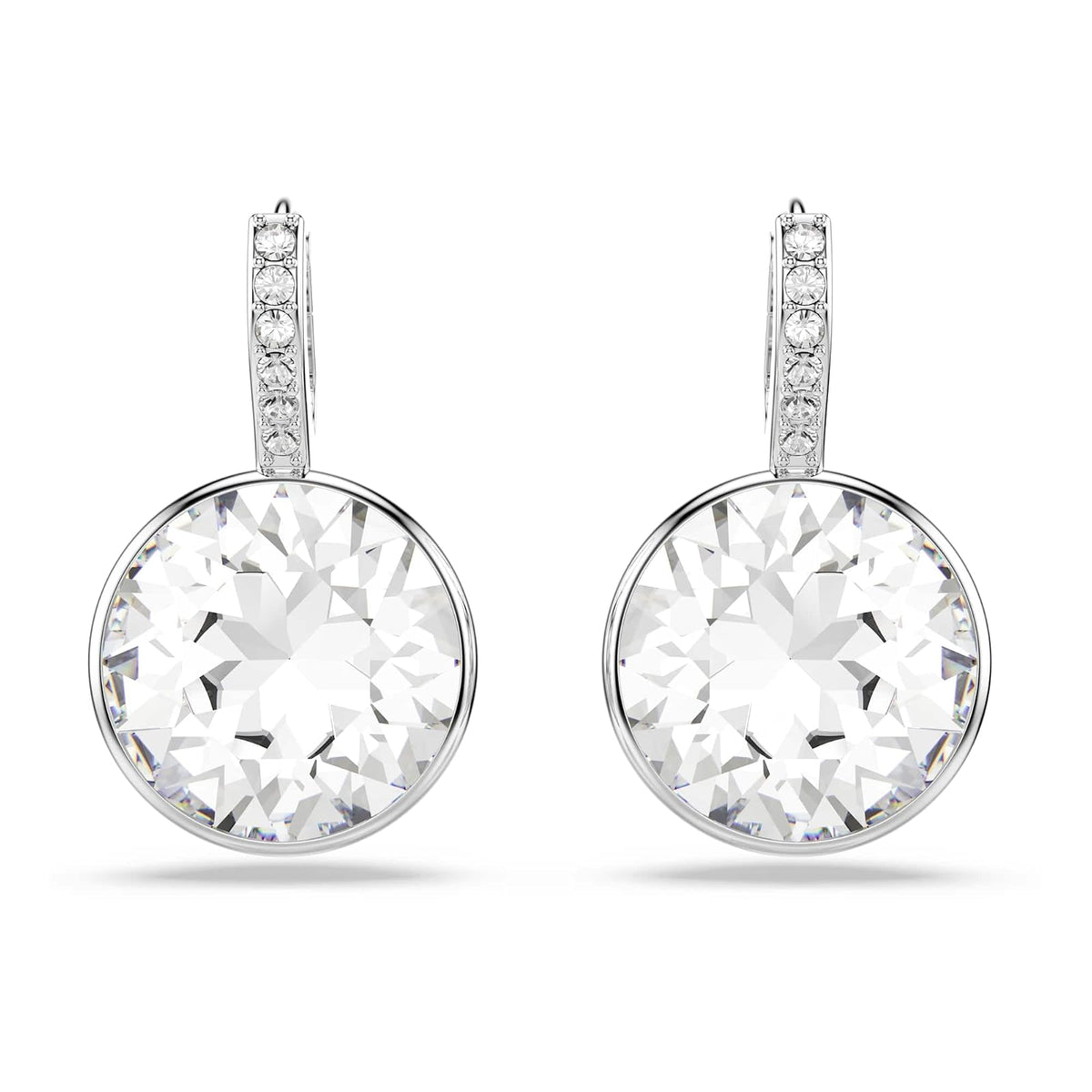 Swarovski Millenia Kollektion Tropfenohrringe, Rundschliff, Weiß, Rhodiniert