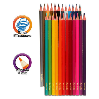 Barrilito Lápices Largos de Colores Premium, 24 Piezas. 7993LCP