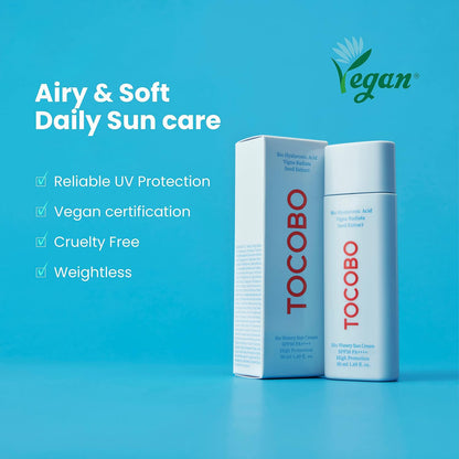 TOCOBO Bio Watery Sun Cream SPF50+ PA++++ 50 ml Protector Solar Facial Vegano e Hidratante