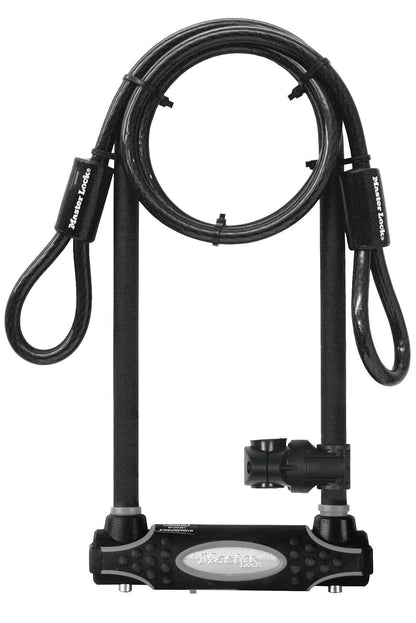 Master Lock Bloqueo en U Resistente con Cable de Extremo para Exteriores