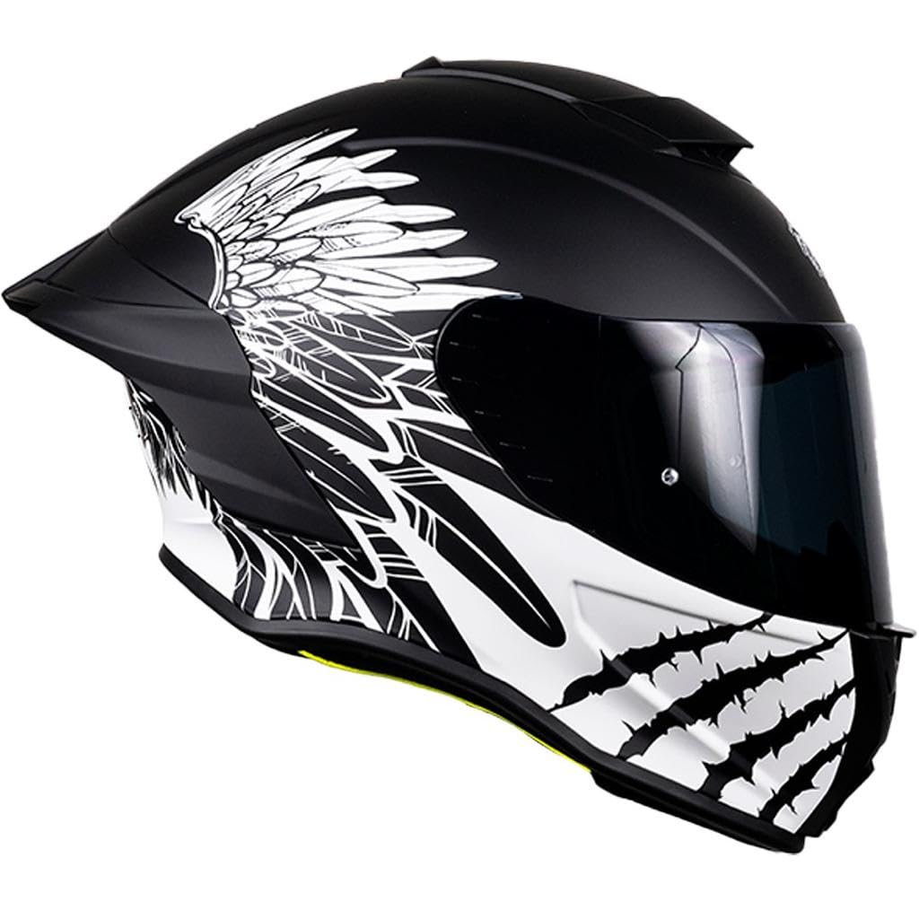 KOV Casco Buster Liberty Negro Mate Integral para Moto Deportivo AERODINAMICO Certificado Dot