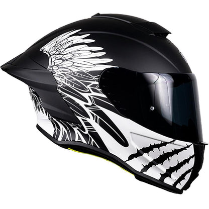 KOV Casco Buster Liberty Negro Mate Integral para Moto Deportivo AERODINAMICO Certificado Dot
