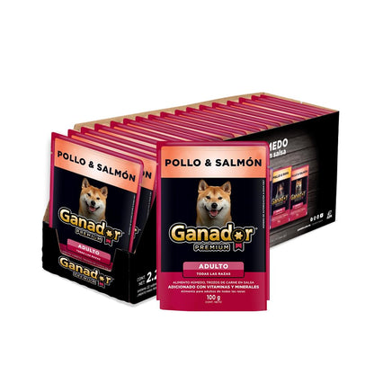 Alimento humedo para Perro Ganador Premium Pollo & Salmon