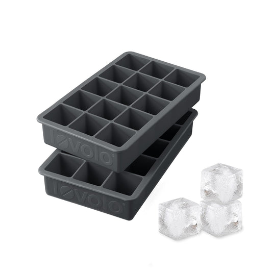 Tovolo Perfect Cube - Juego de 2 charolas para hielo, color rojo, Set de 2, Carbón, Juego de 2, 1