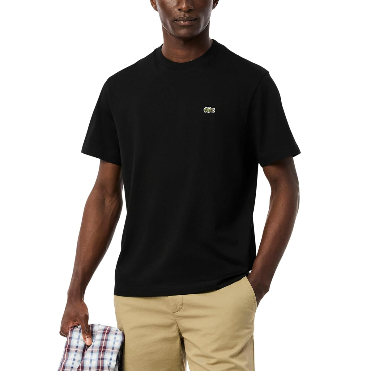 Lacoste Playera de Manga Corta Cuello Redondo Ajuste Clásico - XXL - Negro -