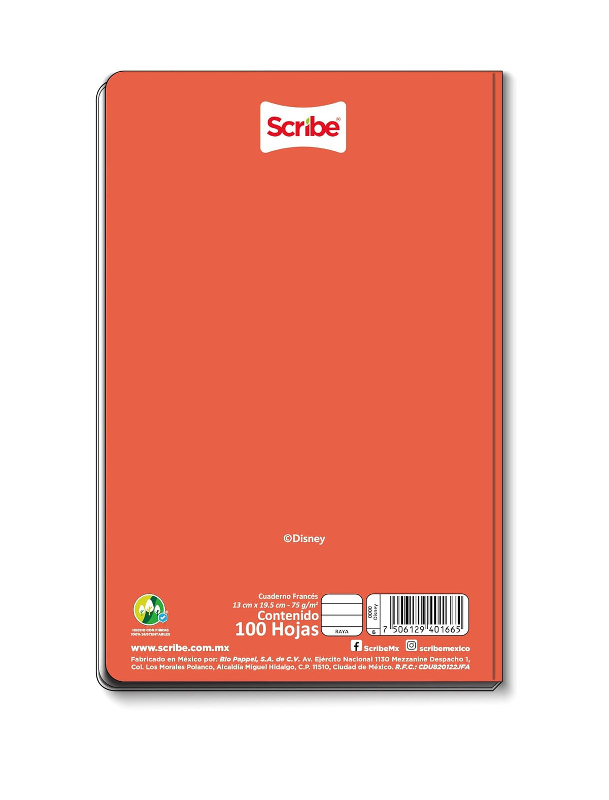 Scribe, Disney Classics®, Cuaderno Francés, Pasta Dura, Cosido, Raya, 100 hojas, Pua y Heihei