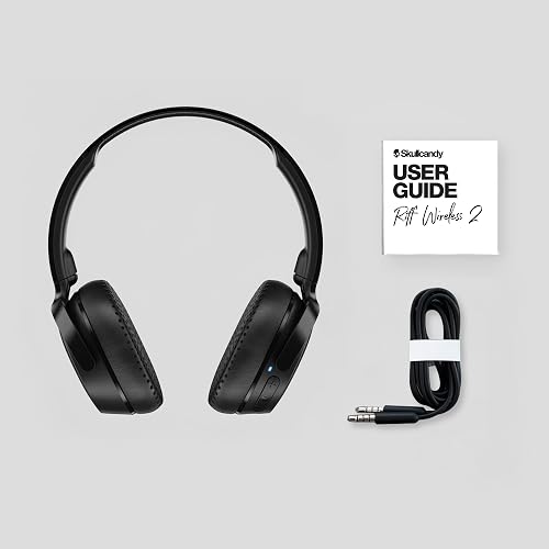 Audífonos Skullcandy Riff 2 On-Ear Inalámbricos, 34 Horas de Batería, Micrófono, Compatibles con iPhone, Android y Dispositivos Bluetooth, Negro